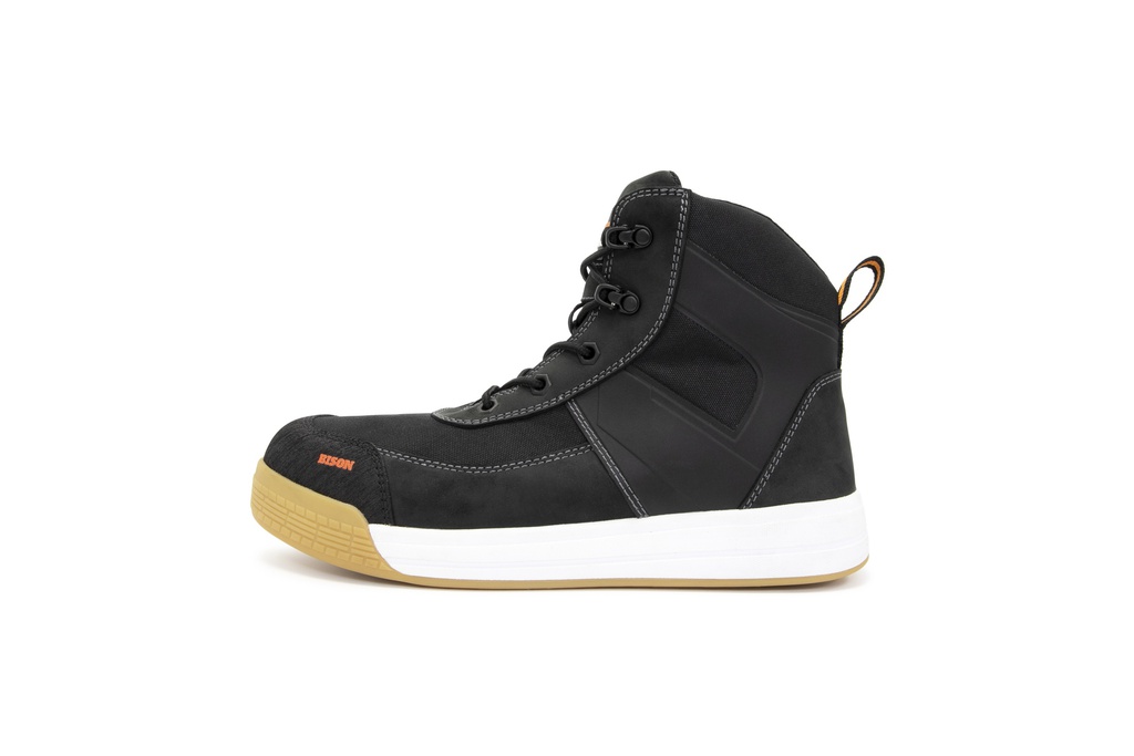 DUNE LOW CUT ZIP SIDE LACE UP SAFETY BOOT BLACK