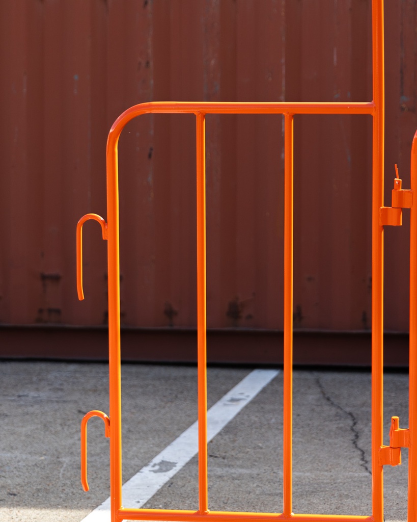 Orange Crowd Control Pedestrian Gate 2200mmW X 1100mmH - Includes Feet