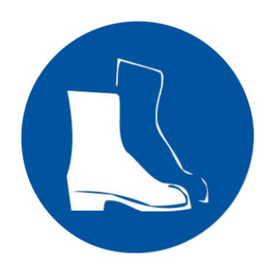 200mm Round Sticker - Safety Boots