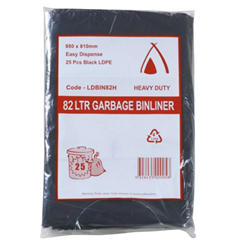 82L Garbage Bags - Black - (Packet 25)