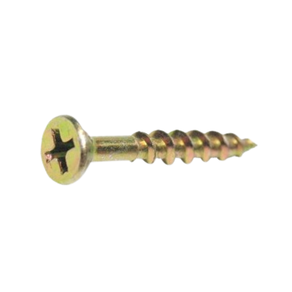 Chipboard Screws 8g x 28mm - Phillips - Yellow Zinc