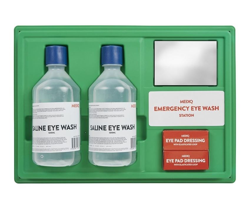 Eye Care/Eye Wash Station incl 2 x 500ml, 2x Eye pad dressings