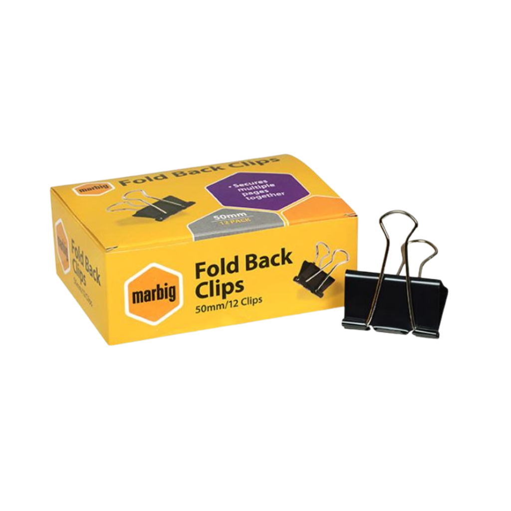 Fold Back Clip - 51mm (Box of 12) - Medium