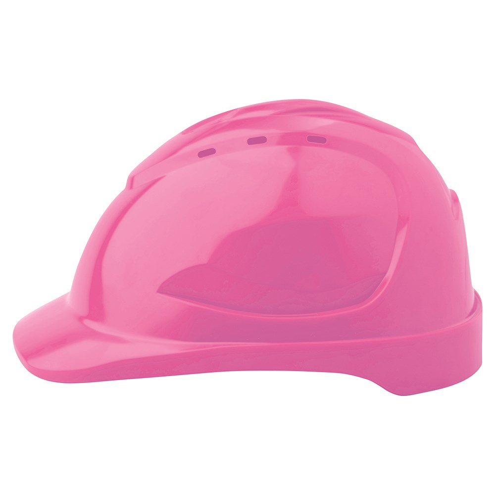 Hard Hat - Vented with adjustable harness - Fluro Pink