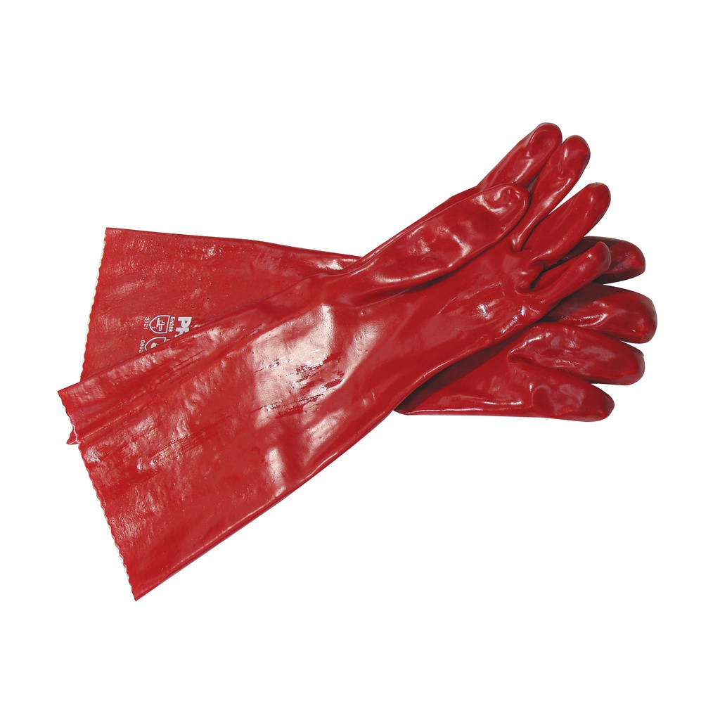 PVC Gloves Chemical 450mm Red