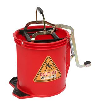 Plastic Mop Wringer Bucket 16L - RED