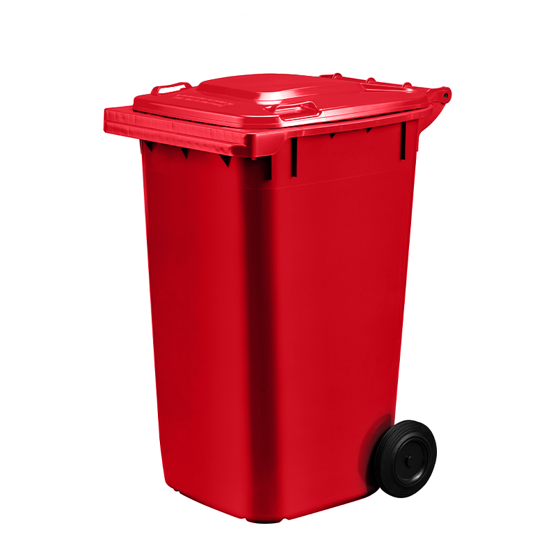 Plastic Wheelie Bin - 240 Litre - Red