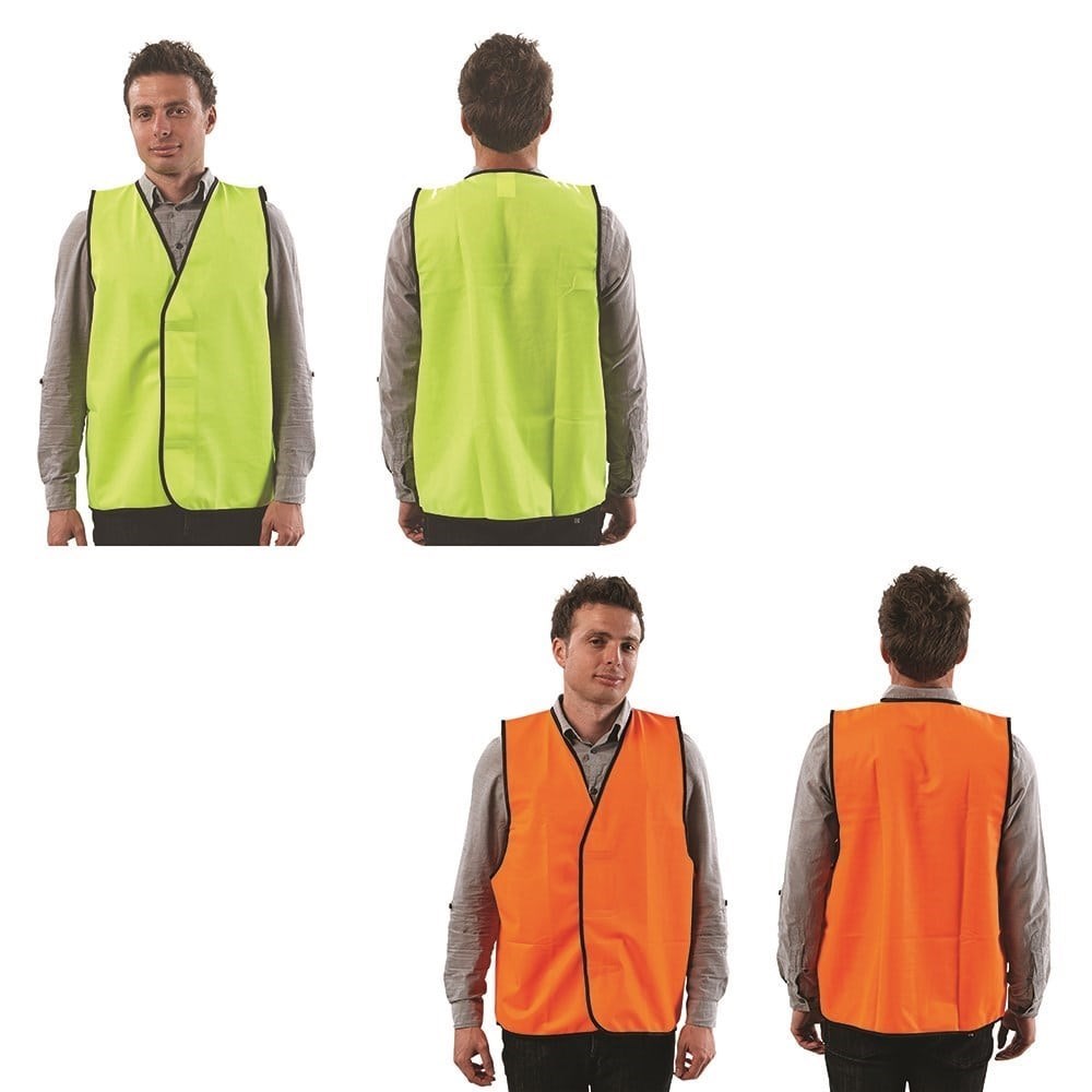 Safety Vest Hi Vis Fluro Yellow (Day Use) Size Large