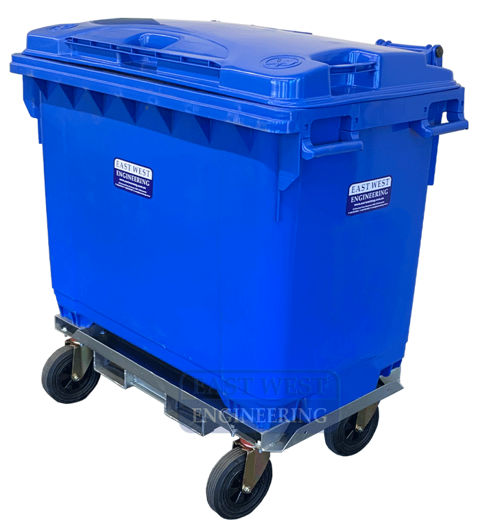 660L Blue Wheelie Bin with Rotator Base - Assembled