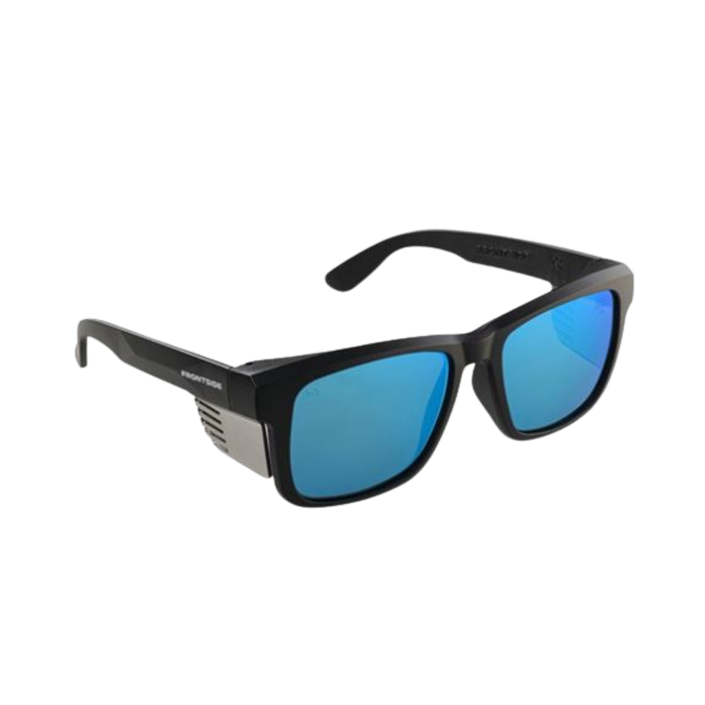 Style Safety Glasses Frontside POLARISED Blue Revo Lens with Black Frame