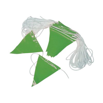 Extra Long Safety Flags - GREEN Bunting - 100m on a spool (ea/6box)