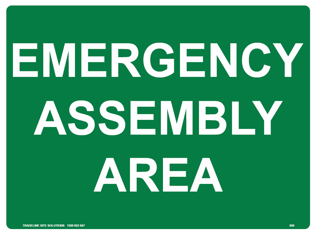 Safety Sign 600 x 450mm Coreflute - Emergency Assembly Area