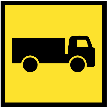 Multi Message Sign 600 x 600mm Class 1 Coreflute - Truck Entering Left Symbol