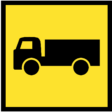 Multi Message Sign 600 x 600mm Class 1 Coreflute - Truck Entering Right Symbol