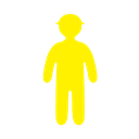 1200 x 1800mm Coreflute Yellow Man Cut Out - Hands Down