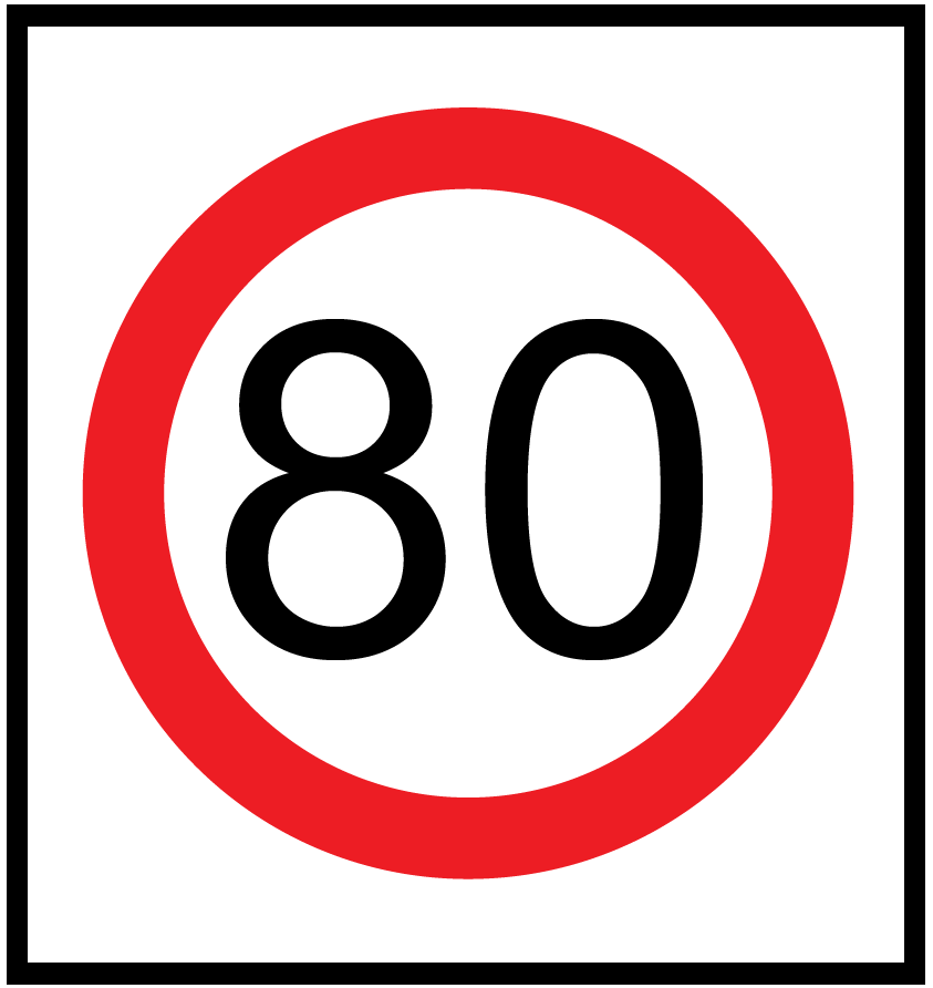 Victoria Multi Message Sign 600 x 600mm Class 1 Reflective - 80km