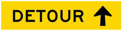 Victoria Multi Message Sign 1200 x 300mm Class 1 Reflective - Detour (Up Arrow)