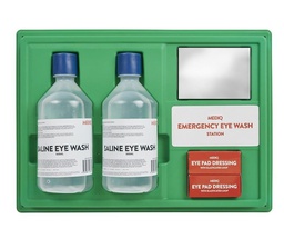 [WASHSTAT] Eye Care/Eye Wash Station incl 2 x 500ml, 2x Eye pad dressings