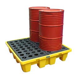 [SPILLDRUM4] Four Drum Containment Spill Pallet 230L Sump Capacity 