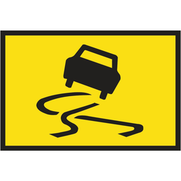 [SIGNT3-3B] Boxed Edge Sign Metal Class 1W Reflective 1500 x 900mm - Slippery Surface Symbol