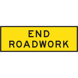 [SIGNT2-16] Boxed Edge Sign Metal Class 1W Reflective 1800 x 600mm - End Roadwork