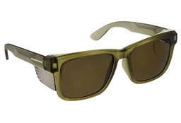 [STYLEPOLBRO] Style Safety Glasses Frontside POLARISED Brown Lens with Khaki Frame