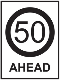 Victoria Multi Message Sign 600 x 900mm Class 1 Reflective - 50 Ahead