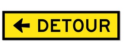 [TC1902-LC] Multi Message Sign 1200 x 300mm Class 1 Coreflute - Detour (Left Arrow)