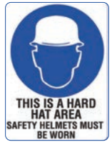 [SIGN105C] Safety Sign 600 x 450mm Coreflute - This is a Hard Hat Area - etc