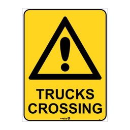 Safety Sign 600 x 450mm - Trucks Crossing