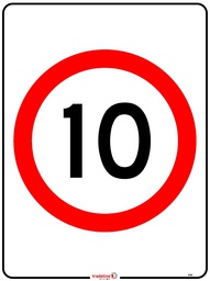 Safety Sign 600 x 450mm - 10km