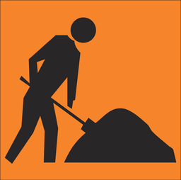 QLD Multi Message 600 x 600mm Class 1 Reflective - Man Digging Symbol