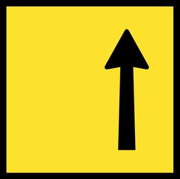 QLD Multi Message 600 x 600mm Class 1 Reflective - Lane Status, Single Right Lane Symbol