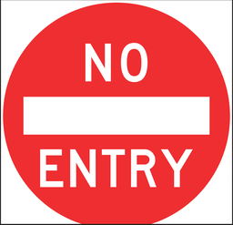 [TC1884C] Multi Message Sign 600 x 600mm Class 1 Coreflute - No Entry