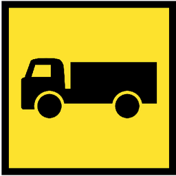 QLD Multi Message 600 x 600mm Class 1 Reflective - Truck Entering Right Symbol