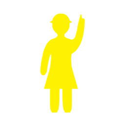 [YELWOMUP] 1200 x 1800mm Coreflute Yellow Women Cut Out - Pointing Up