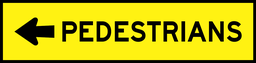 QLD Multi Message 1200 x 300mm Class 1 Reflective - Pedestrians (Left Arrow)